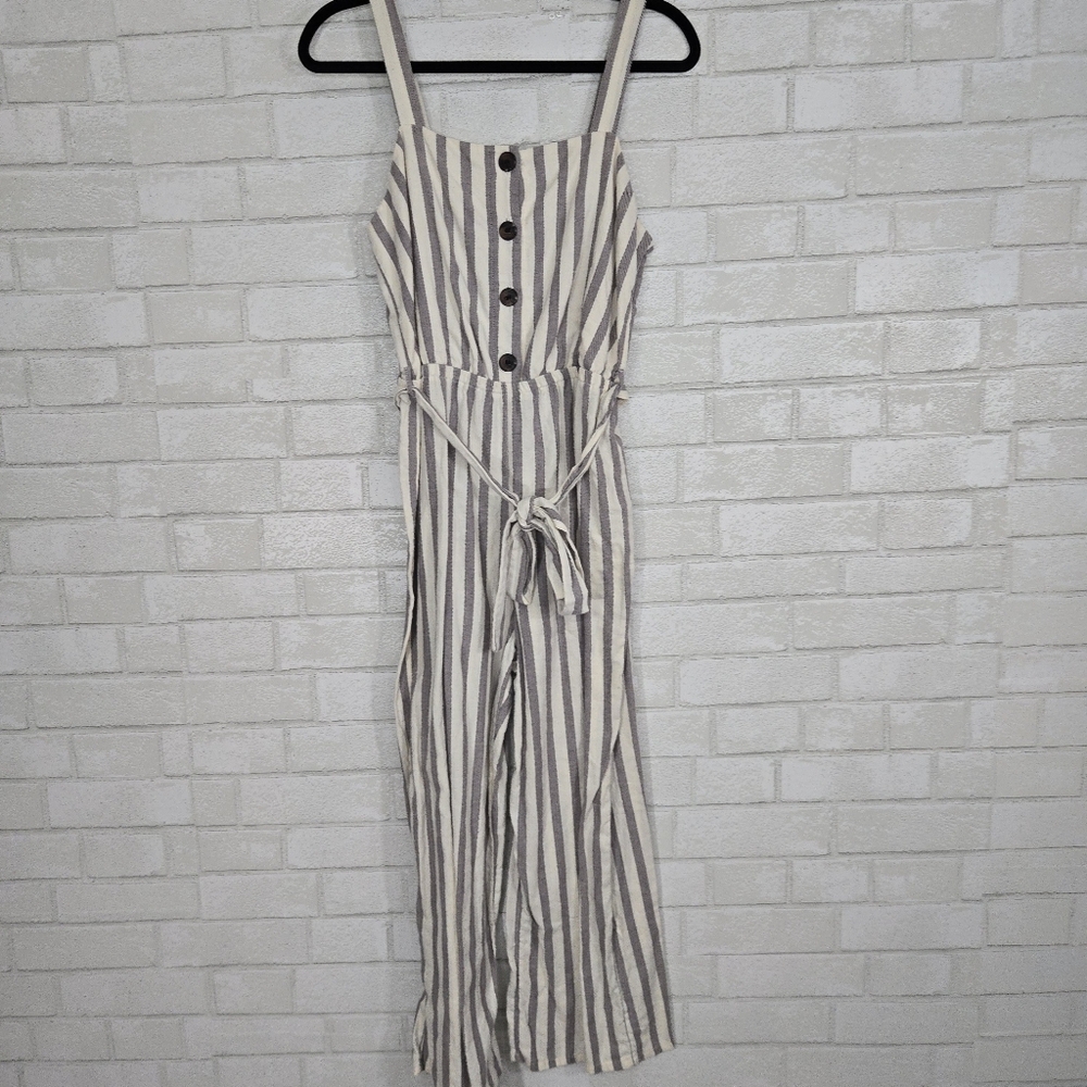 Maurices stripe tie front jumpsuit - Picture 2 of 15